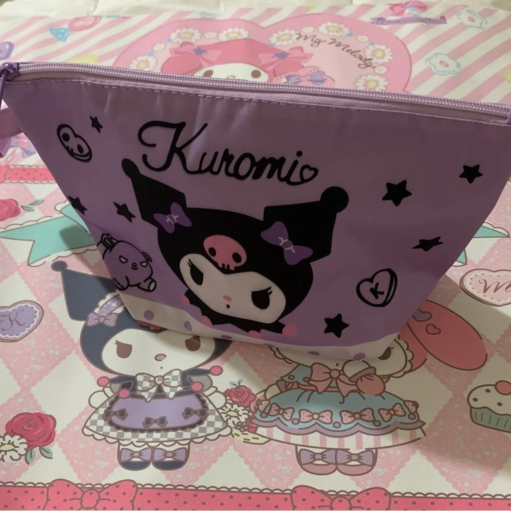 Kuromi Purple Lightweight Zip Bag with Wrist Strap